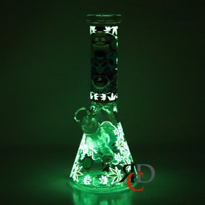 WATER PIPE GLOW IN DARK BEAKER WP1289 1CT